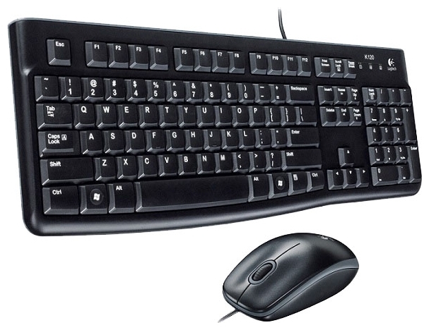 Комплект клавиатура+мышь Logitech МК120 Corded Combo 920-002561 (черный)