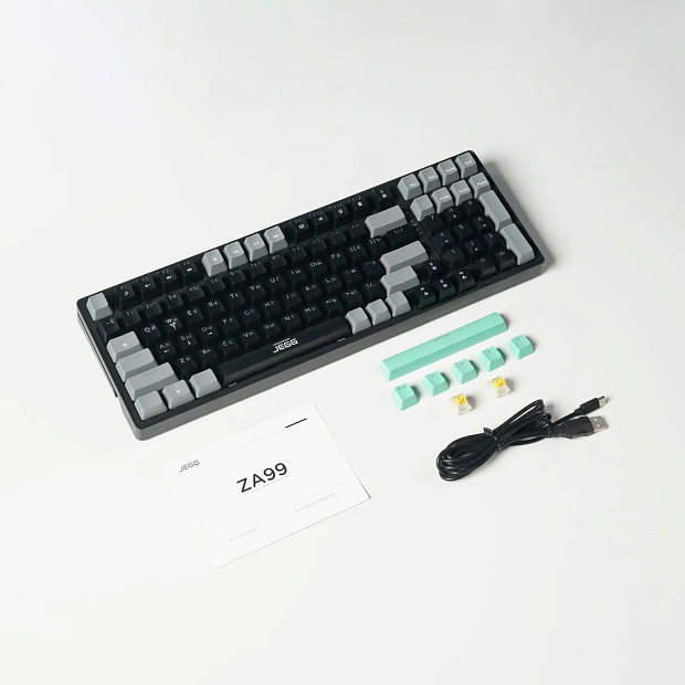 Клавиатура игровая JEGG ZA99 Black Grey GreenTNT Yellow (серая/зеленая)
