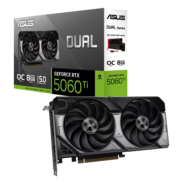 Видеокарта ASUS DUAL RTX 5060 Ti OC 8GB GDDR7 (DUAL-RTX5060TI-O8G)