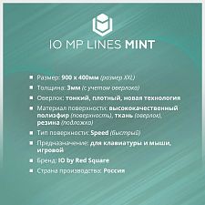 Коврик для мыши IO by Red Square MP Mint Lines XL, 90x40 см (мятный)