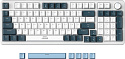Клавиатура игровая JEGG ZA98 White Navy Blue TNT Red (синяя)