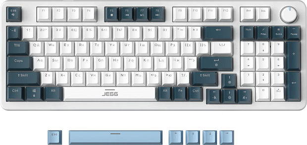 Клавиатура игровая JEGG ZA98 White Navy Blue TNT Red (синяя)