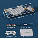Клавиатура Royal Kludge RK98 Klein blue (USB/2.4 GHz/Bluetoth, RGB, Hot Swap, Brown switch) Китай
