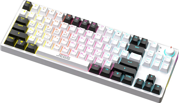 Клавиатура игровая JEGG ZA87 Pro White,black,orange, TNT Yellow (белая)