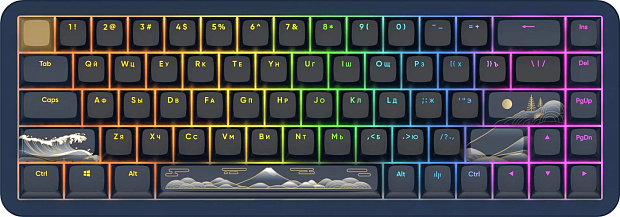 Клавиатура проводная Red Square Alumix 68 Yotei + коврик g3ms Magnetite RSQ-20060 (синяя)