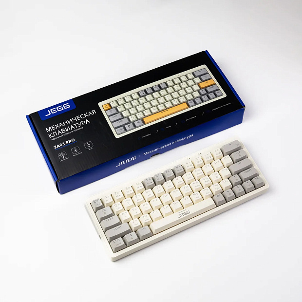 Клавиатура игровая JEGG ZA63 PRO beige,grey,yellow, TNT Yellow (бежевая)
