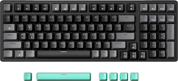 Клавиатура игровая JEGG ZA99 Black Grey GreenTNT Yellow (серая/зеленая)