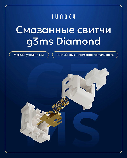 Клавиатура беспроводная механическая Lunacy Longwei LISWK03 + коврик для мыши g3ms (красная)