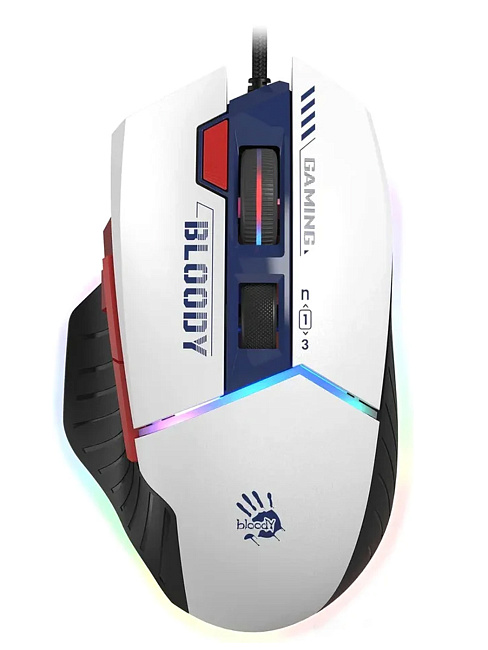 Мышь игровая проводная A4Tech Bloody W95 Max Sports (сине-белая)