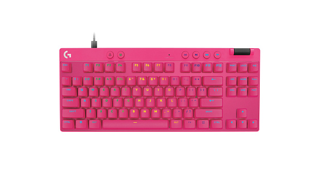 Клавиатура игровая магнитная Logitech PRO X TKL RAPID 920-013255 (розовая)
