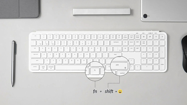 Клавиатура беспроводная ультратонкая Keychron В6 Pro B6P-K8-RU Ivory White (белая)
