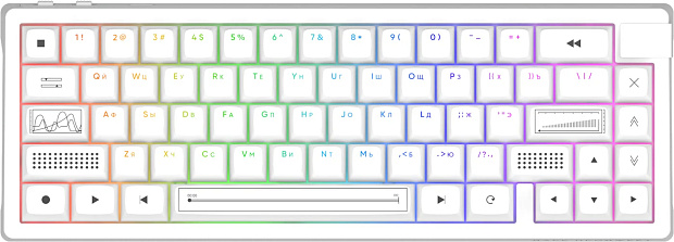 Клавиатура беспроводная Дарк Проджект KD65A g3ms Zircon DP-KD-65A-010100-GZR (белая)