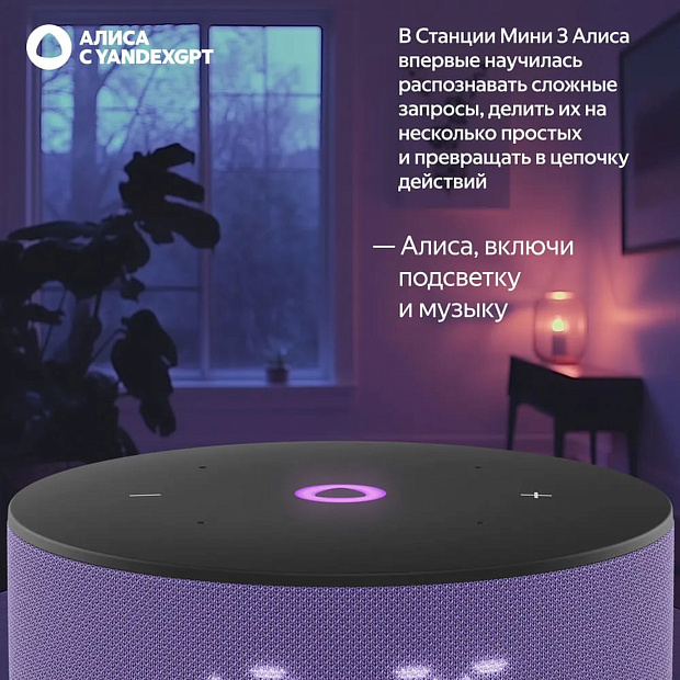 Умная колонка Яндекс.Станция Мини 3, модель: YNDX-00027LIL, лиловый