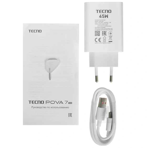 Смартфон Tecno POVA 7 5G 8/256GB Geek Black, LJ7, индустриальный черный