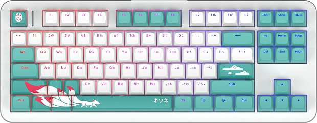 Клавиатура проводная Red Square Alumix TKL Classic Kitsune g3ms Aquamarine RSQ-20052 (белая)