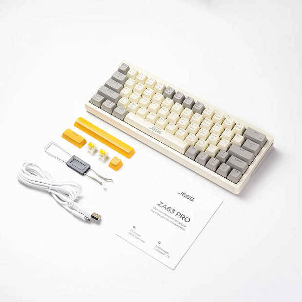 Клавиатура игровая JEGG ZA63 PRO beige,grey,yellow, TNT Yellow (бежевая)