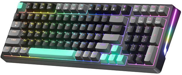 Клавиатура игровая JEGG ZA99 Black Grey GreenTNT Yellow (серая/зеленая)