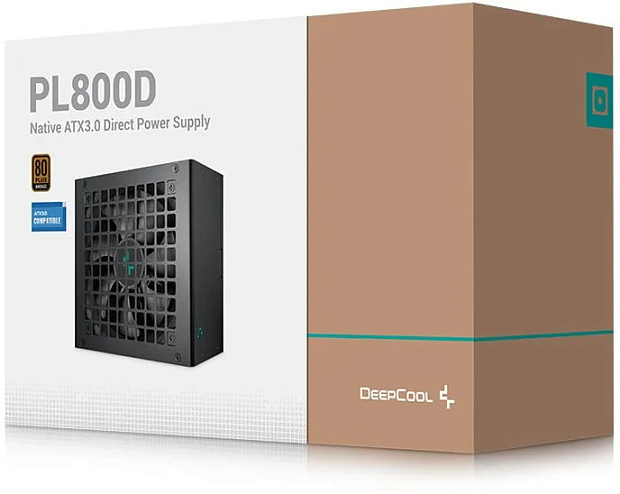 Блок питания Deepcool PL800D(ATX 3.1,800w,PWM 120mm fan,Active PFC+DC to DC, 80+Bronze) RET/Китай 