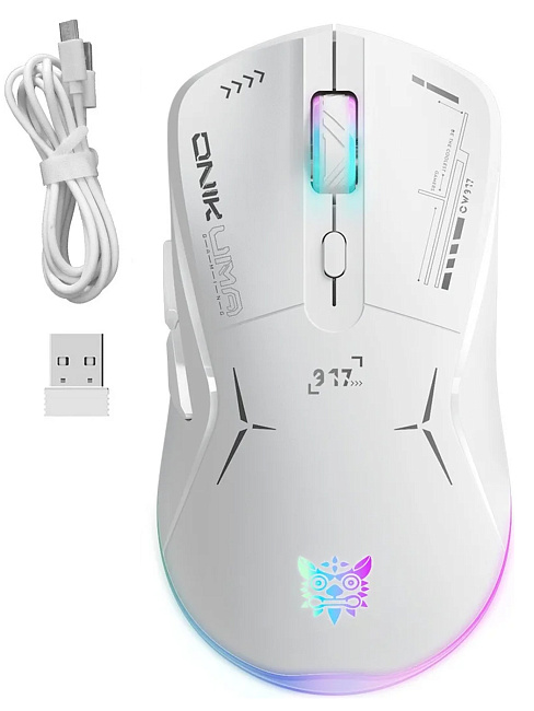 Мышь игровая беспроводная Onikuma CW917 (белая)