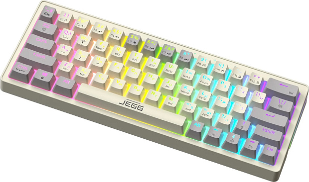 Клавиатура игровая JEGG ZA63 PRO beige,grey,yellow, TNT Yellow (бежевая)