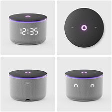 Умная колонка Яндекс Станция Мини 3 Про с часами, Алисой, YaGPT, Zigbee и Matter, YNDX-00059GRY, сер