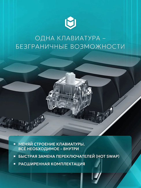 Клавиатура проводная IO by Red Square Type 84 Magnetic g3ms Magnetite Ice io292 (черная)