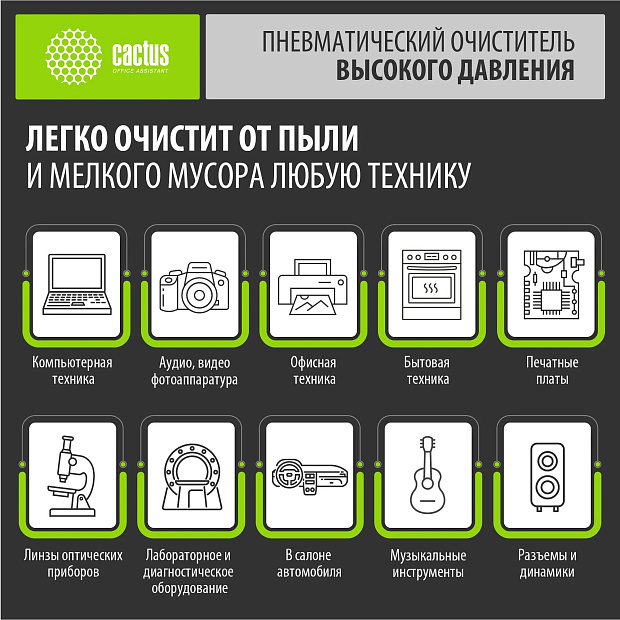 Сжатый воздух для чистки техники Cactus CS-AIR750, 750мл