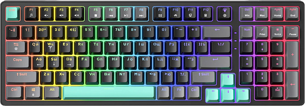 Клавиатура игровая JEGG ZA99 Black Grey GreenTNT Yellow (серая/зеленая)