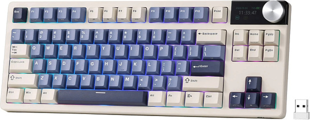 Клавиатура Royal Kludge RK S85 Horizon Blue Beige switch (голубая)