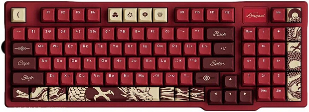Клавиатура беспроводная механическая Lunacy Longwei LISWK03 + коврик для мыши g3ms (красная)