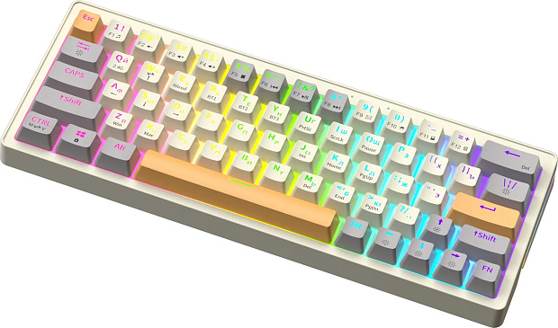 Клавиатура игровая JEGG ZA63 PRO beige,grey,yellow, TNT Yellow (бежевая)