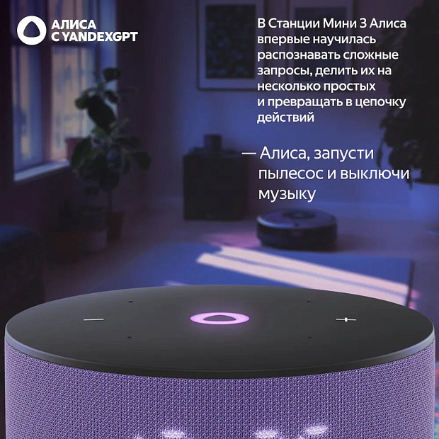 Умная колонка Яндекс.Станция Мини 3, модель: YNDX-00027LIL, лиловый