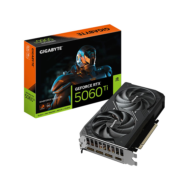 Видеокарта GigaByte RTX 5060 Ti Windforce OC 8G GDDR7 (GV-N506TWF2OC-8GD)